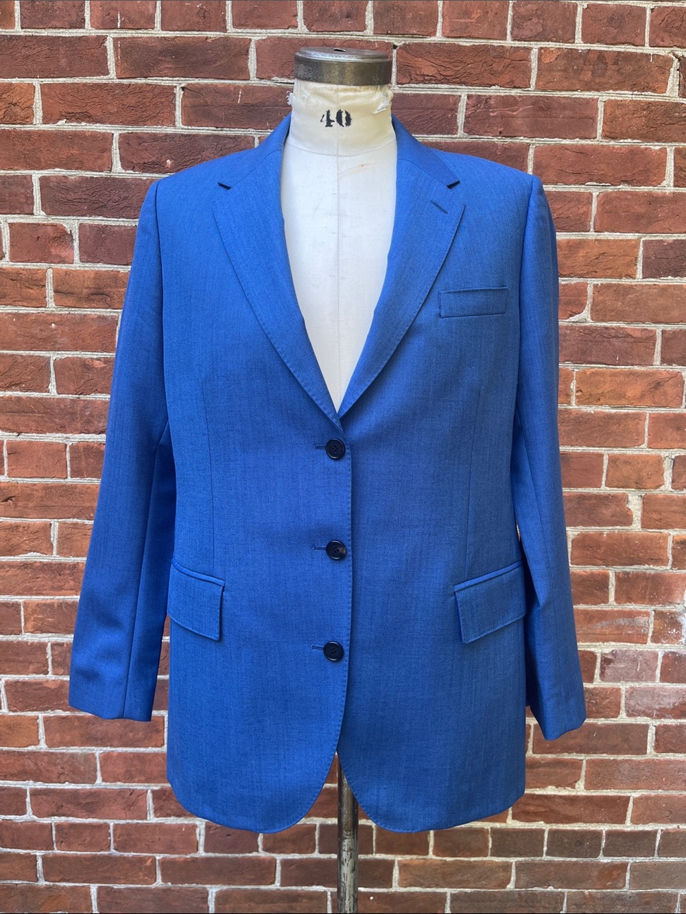 Burberry London Royal Blue Wool Mohair Blazer Jacket